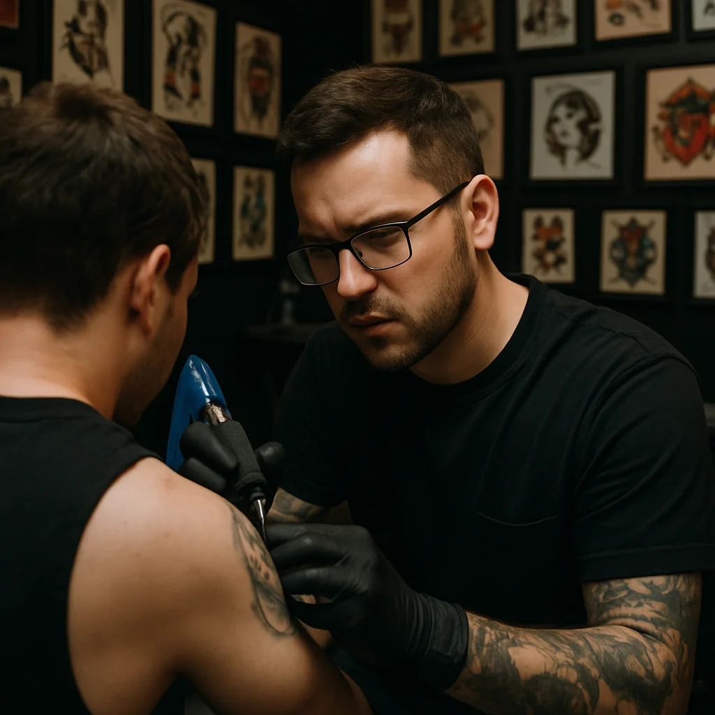 Fresh fine-line tattoo